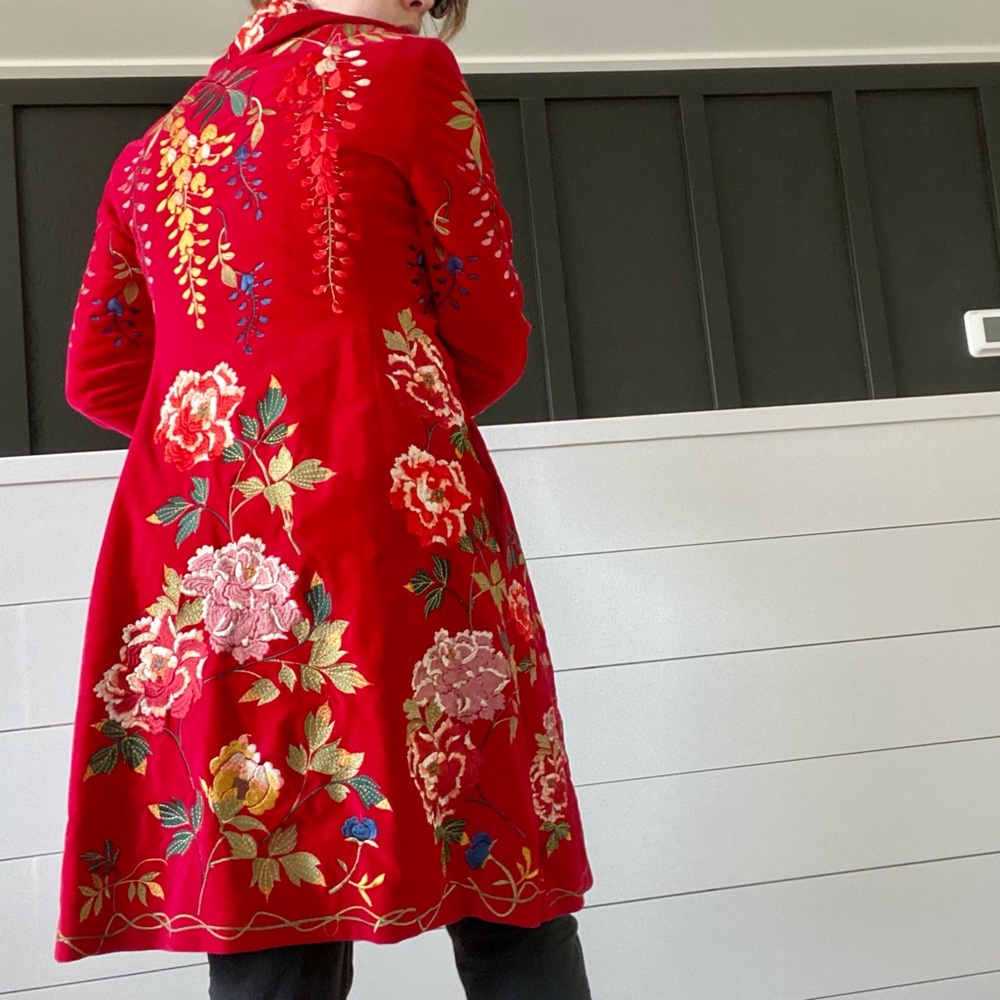 JOHNNY WAS - Biya - Red Embroidered Jacket